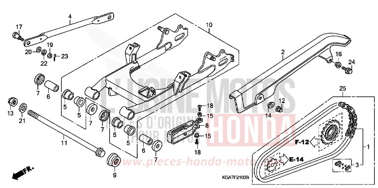 SWINGARM for CG125 TITAN ES FORCE SILVER METALLIC (NH411) from 2004